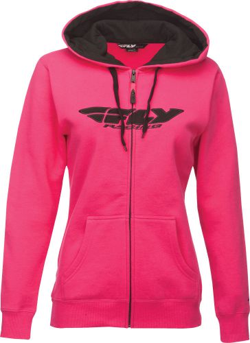 Fly racing offroad womens corporate zip-up hoodie sweatshirt (pink) choose size