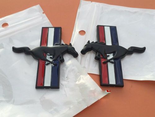 2pcs jdm running horse emblem metal door fender badge sticker for ford mustang