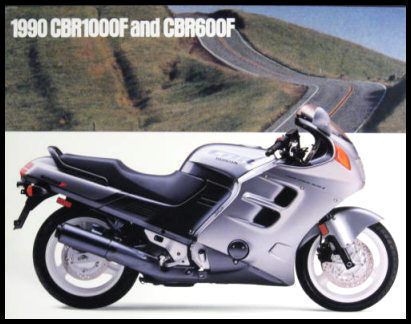 1990 honda cbr1000f &amp; cbr600f motorcycle brochure -cbr1000-cbr600-hurricane