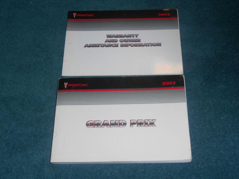 2003 pontiac grand prix owners manual set / original 2pc guide book set