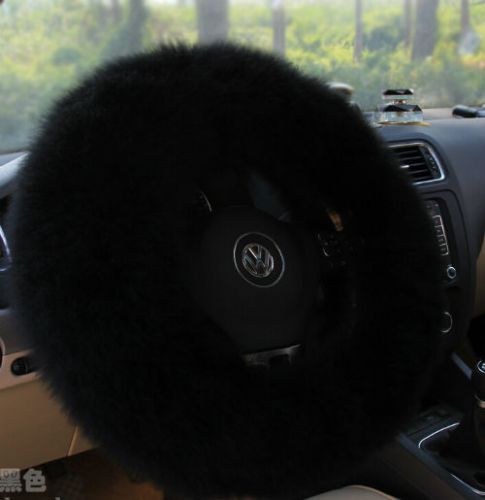 1 pcs black color wool super soft steering wheel cover protector comfortable