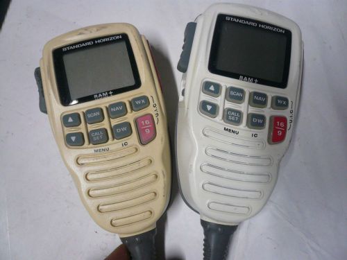 Lot of 2 standard horizon ram+ cmp25w remote access microphone used white color
