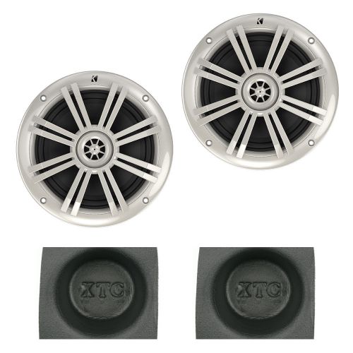 Kicker km604w km-series 6.5&#034; marine coaxial speaker pack with round baffle pair