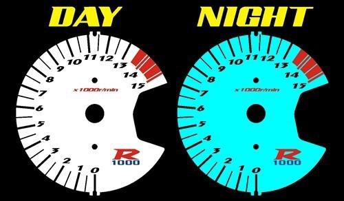 Suzuki gsxr 1000 2005 2006 white face glow gauge gsxr1000 custom mph kmh 05 06