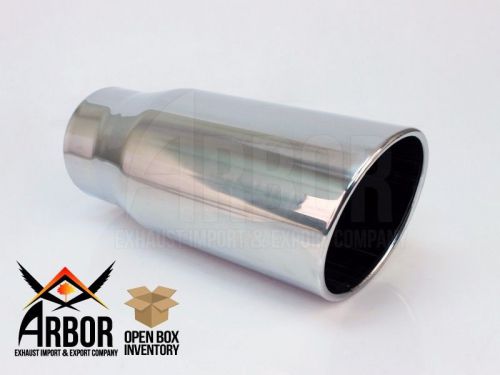 4&#034; inlet 5&#034; outlet 12&#034; long diesel polished rolled slant exhaust tip -blemished