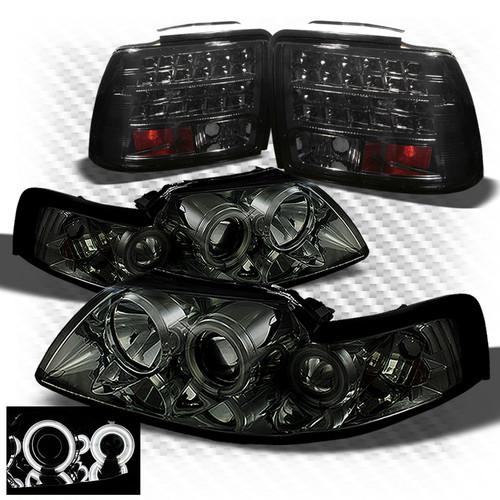 Buy 9904 MUSTANG SMOKED CCFL PROJECTOR HEADLIGHTS + PHILIPSLED