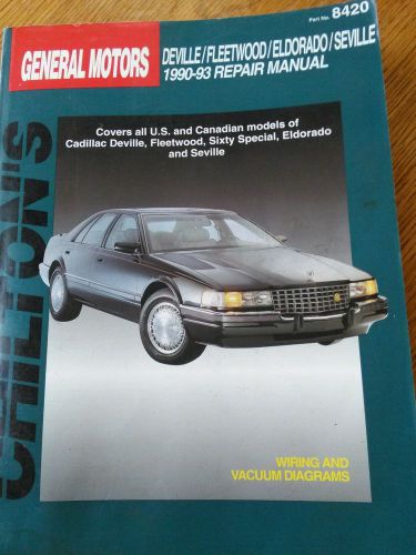1990-1993 shop manual chilton&#039;s #8420 gm deville fleetwood eldorado seville