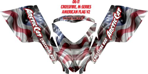 Artic cat snowmobile crossfire m series, decal wrap kit american flag v1  decal