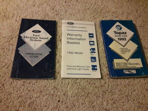 1992 mercury topaz owners manual