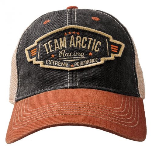 Arctic cat team arctic patch vintage mesh back cap - black &amp; orange - 5273-101