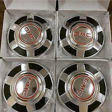 Set of 4 oem 1973 1974 1975 1976-87 gmc truck dog dish hubcaps pickup 1/2 ton