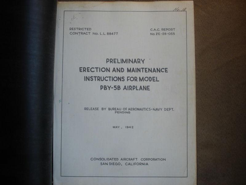 Pby-5b flying boat erection and maintenance manual