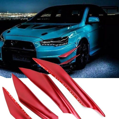Vehicle Front Bumper Canards Diffuser Valence Spoiler Lip Fin Body Kit Sport Red, US $14.00, image 9