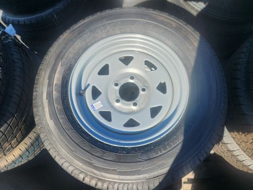 15" 5lug on 4.5 steel wheel &amp; goodyear 205/75r15 8 ply load range d - gray