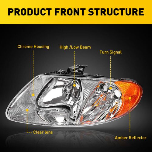 Headlight For 2001-2007 Chrysler Town Country Grand Dodge Caravan Right Left, US $80.99, image 2