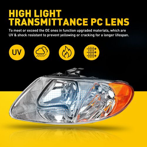 Headlight For 2001-2007 Chrysler Town Country Grand Dodge Caravan Right Left, US $80.99, image 10