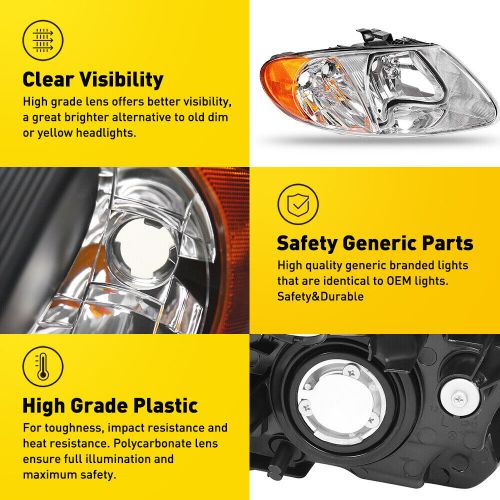 Headlight For 2001-2007 Chrysler Town Country Grand Dodge Caravan Right Left, US $80.99, image 11