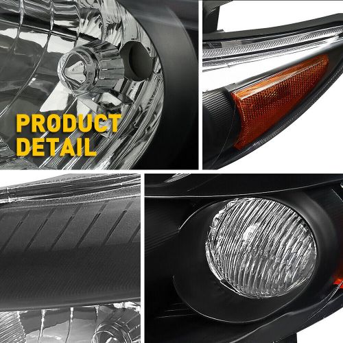Pair Fits 2009-2010 Toyota Corolla Black Headlights Headlamps Left + Right 09 10, US $74.99, image 8