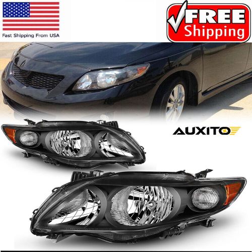 Pair Fits 2009-2010 Toyota Corolla Black Headlights Headlamps Left + Right 09 10, US $74.99, image 12