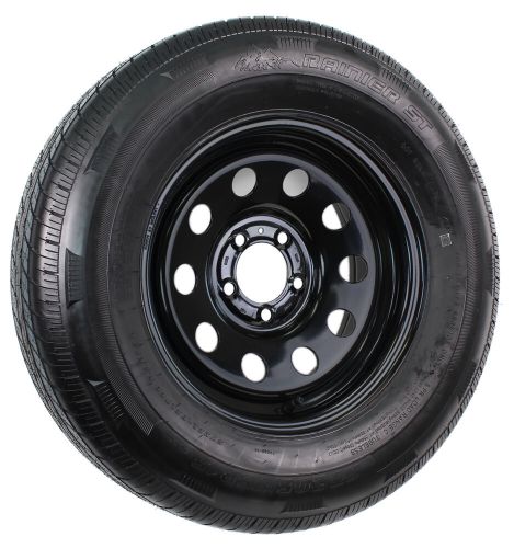 Radial trailer tire on rim rainier st205/75r15 15x5 5-4.5 black modular wheel