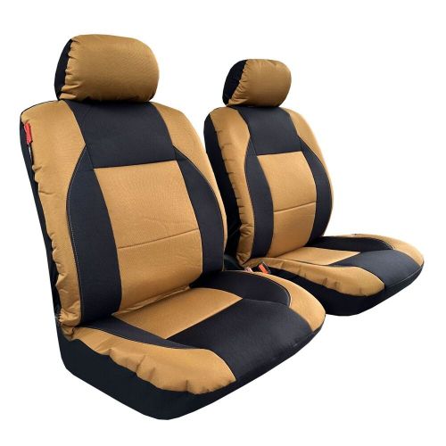 For Toyota Yaris Waterproof Front Set Seat Covers Coyote & Black Canvas, US $54.99, image 2