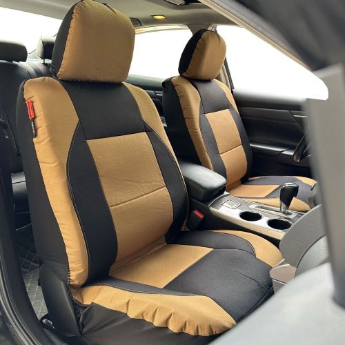For Toyota Yaris Waterproof Front Set Seat Covers Coyote & Black Canvas, US $54.99, image 3