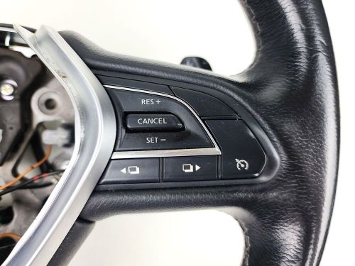 17-20 INFINITI Q50 DRIVER WHEEL BLACK LEATHER W/ PADDLE SHIFTERS & SWITCHES OEM, US $250.00, image 2