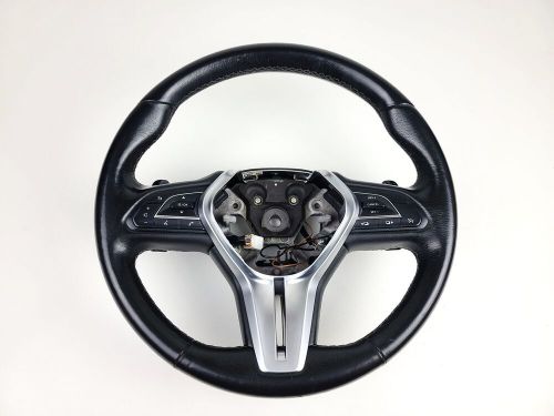 17-20 INFINITI Q50 DRIVER WHEEL BLACK LEATHER W/ PADDLE SHIFTERS & SWITCHES OEM, US $250.00, image 6