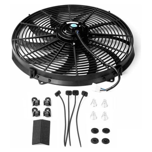 16in car electric radiator cooling fan 12v 120w car w/ mounting kit 10 blades us