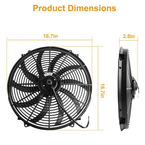16in Car Electric Radiator Cooling Fan 12V 120W Car w/ Mounting Kit 10 Blades US, US $41.97, image 3