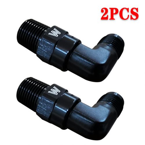 2PCS 90° Degree -6AN Male To 3/8" NPT Male Fitting Adaptor Connector ALLOYWORKS, US $22.61, image 7