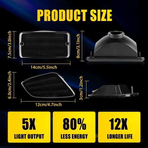 4PCS Smoked Lens LED Front Fender Side Marker Lights For 1997-2006 Jeep Wrangler, US $59.99, image 11