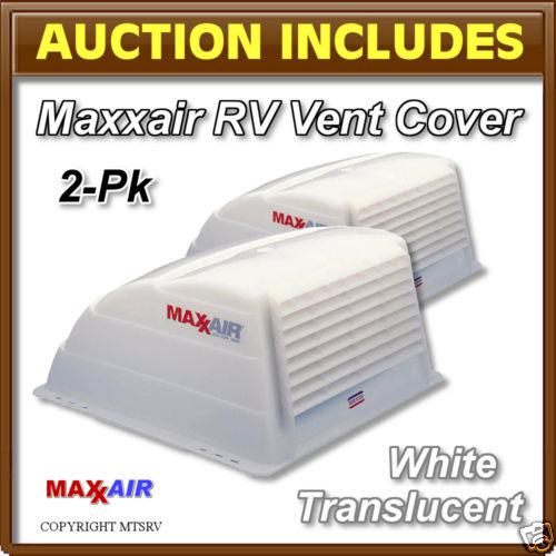 New vent cover - maxxair white trans 2-pk - maxx max air rv trailer cargo -r