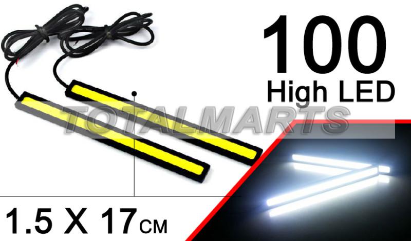 2x super bright cob white car 100 smd led lights for drl fog driving lamp ac551
