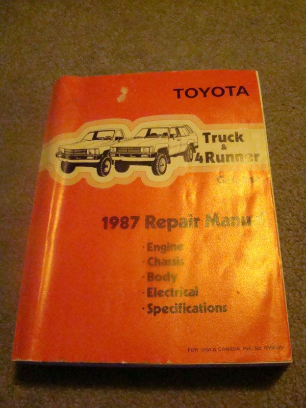 Buy 1987 TOYOTA TRUCK & 4 RUNNER REPAIR MANUAL in Renton, Washington