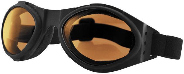 Bobster bugeye motorcycle goggles black/amber lens one size fits all