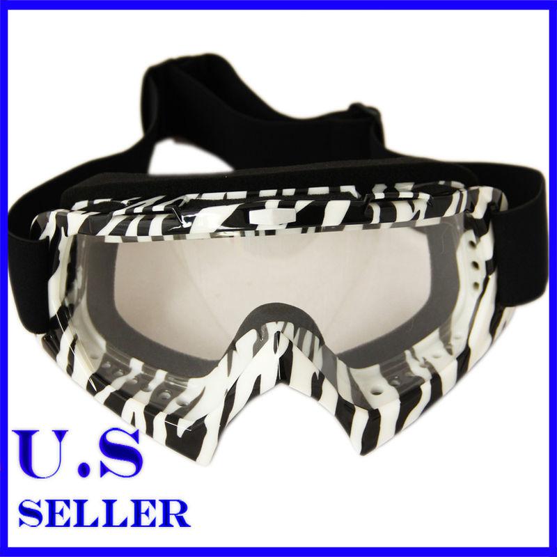 Motocross dirt flexible adult zebra-stripe goggles for motorcycle atv bmx bike