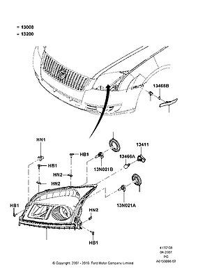 8t5z13008a headlamp assy 08 09 taurus