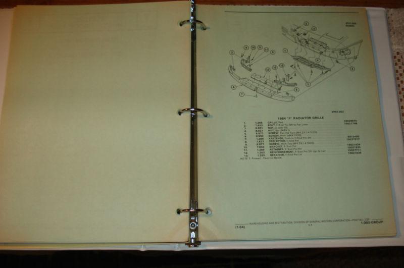 Buy 1984 PONTIAC FIERO PARTS BOOK CATALOG NUMBERS BOOK WOW P SERIES NOS