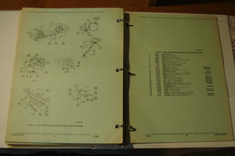 Buy 1984 PONTIAC FIERO PARTS BOOK CATALOG NUMBERS BOOK WOW P SERIES NOS