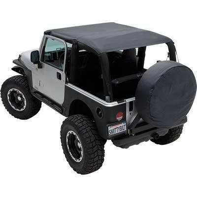 Smittybilt soft top extended top polymer cloth black diamond jeep wrangler each