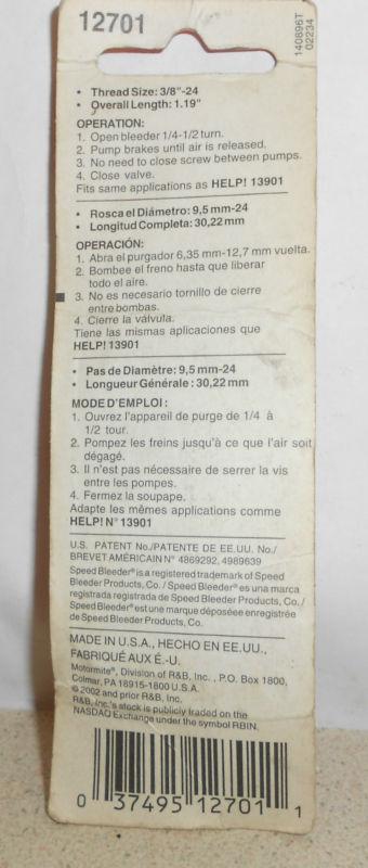 DORMAN 12701 Brake Bleeder Screw, US $8.75, image 2