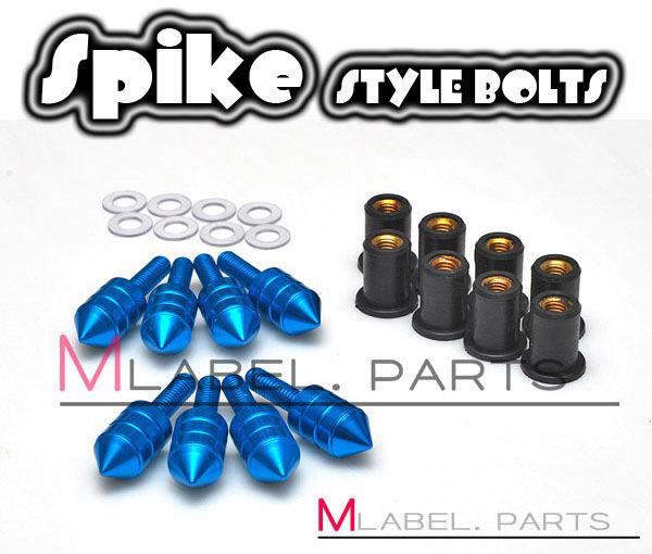 Spike blue windscreen fairing bolts wellnuts cbr600rr cbr1000rr 08 09 11