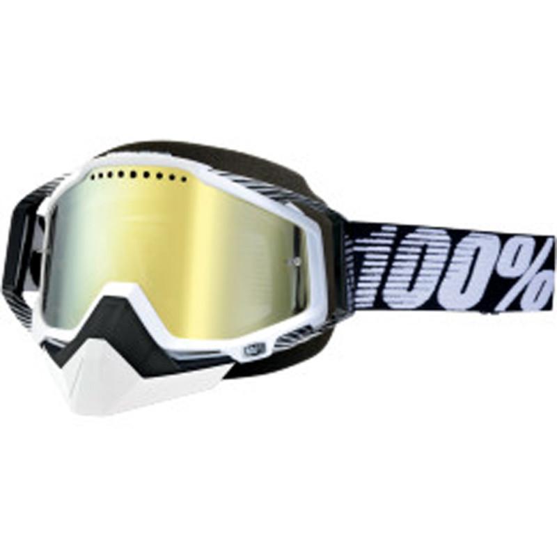 100% racecraft snow motocross adult goggles,black/white(black/white),mirror lens