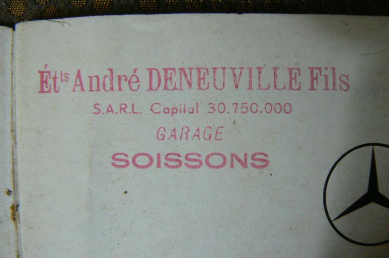 Mercedes Benz 190 SL Owner's Manual with Fold Out Diagram Edition F, US $10.00, image 11