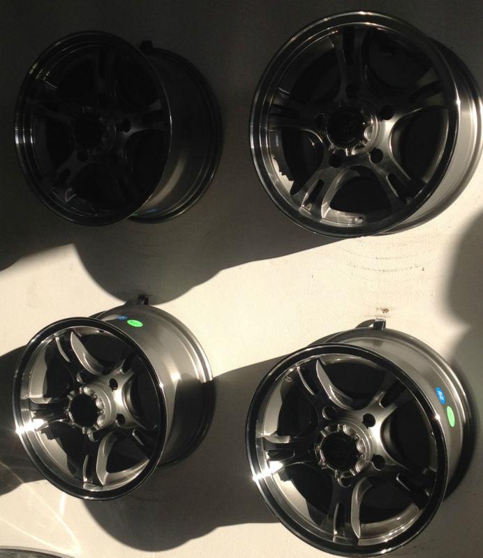 Set 4 15" american racing 5 lug jeep cj ford dodge 5x5.5 machined custom wheels