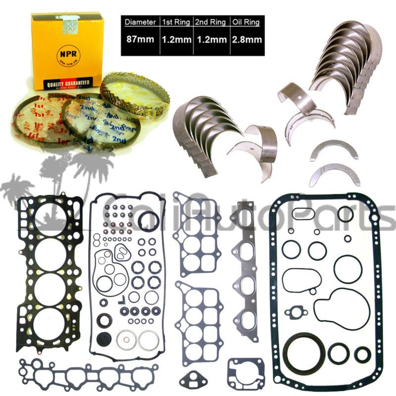 92-96 honda prelude 2.3 dohc 16v h23a1 engine rebuild re-ring kit