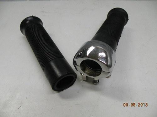 NOS Emgo Handlebar Throttle Set Twist Grips Polished Chrome Plated Head Custom, US $18.99, image 2