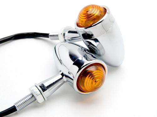 2 pcs chrome amber turn signals lights for yamaha raider s xv 1900 xv1900