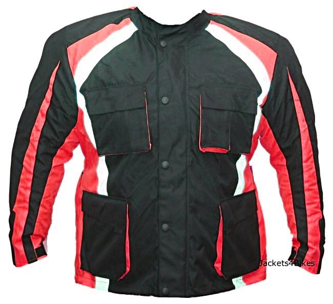 Motorcycle biker v textile bike jacket red ce armor xxl